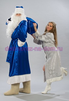 Костюмы Деда Мороза и Снегурочки -  Комплект «Кремлевский синий»